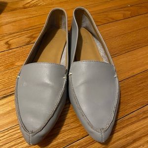 J. Crew Grey Leather Flats